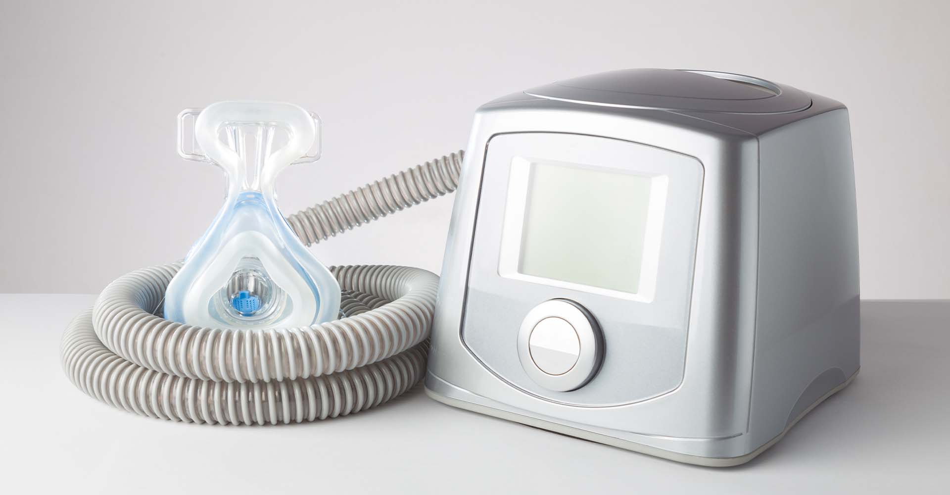 A cpap machine with white background